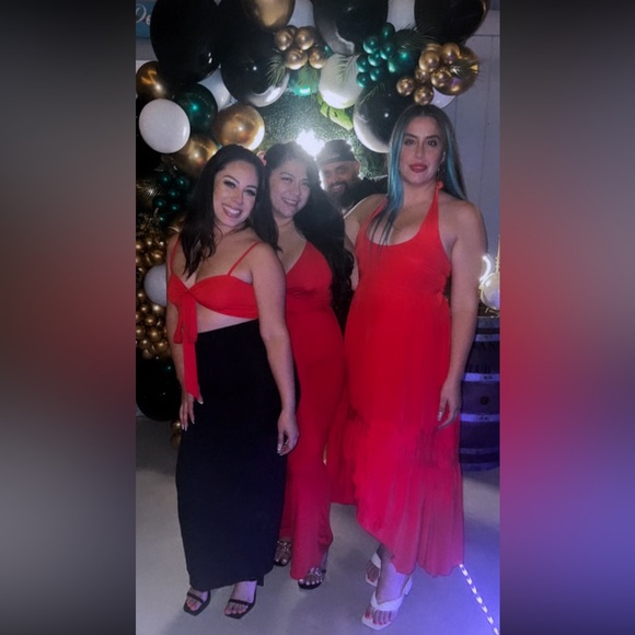 SILK Red Halter Maxi Dress Juicy Couture - Picture 2 of 2